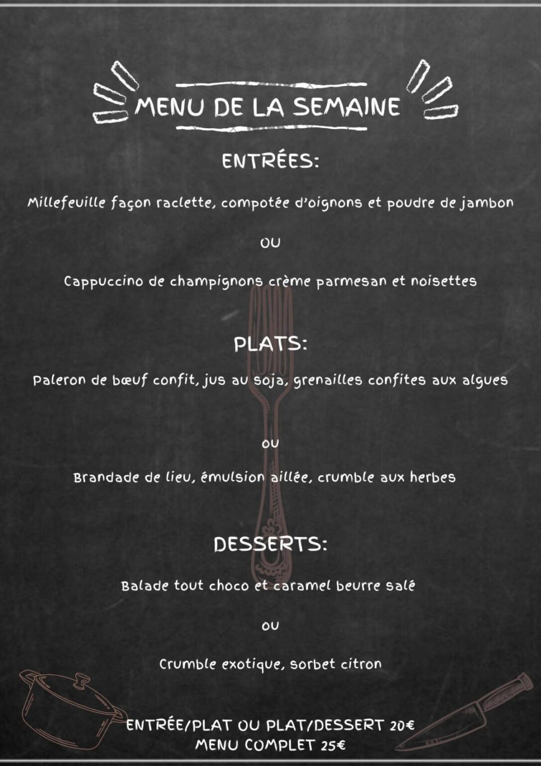 Carte et Menu du midi - La Primatiale